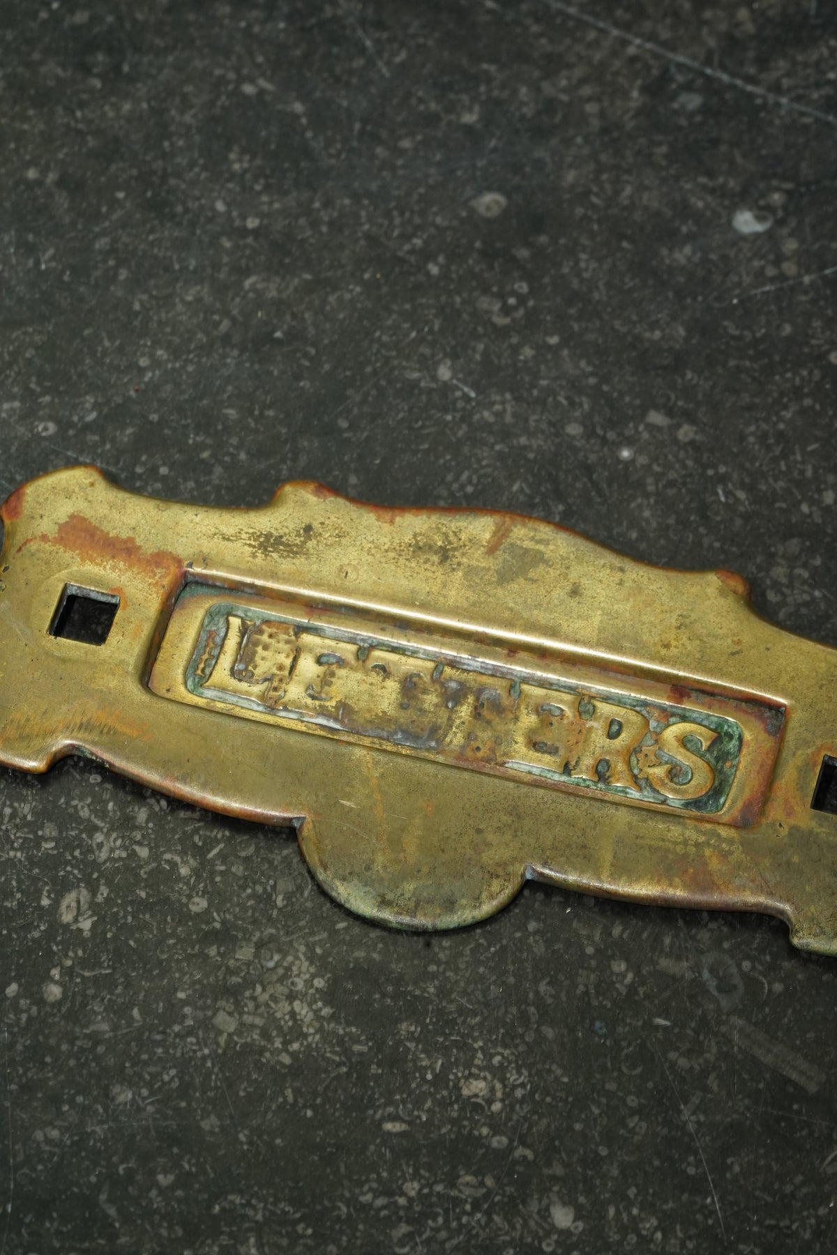 English Brass Letter Plate, Circa 1900