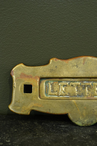 English Brass Letter Plate, Circa 1900
