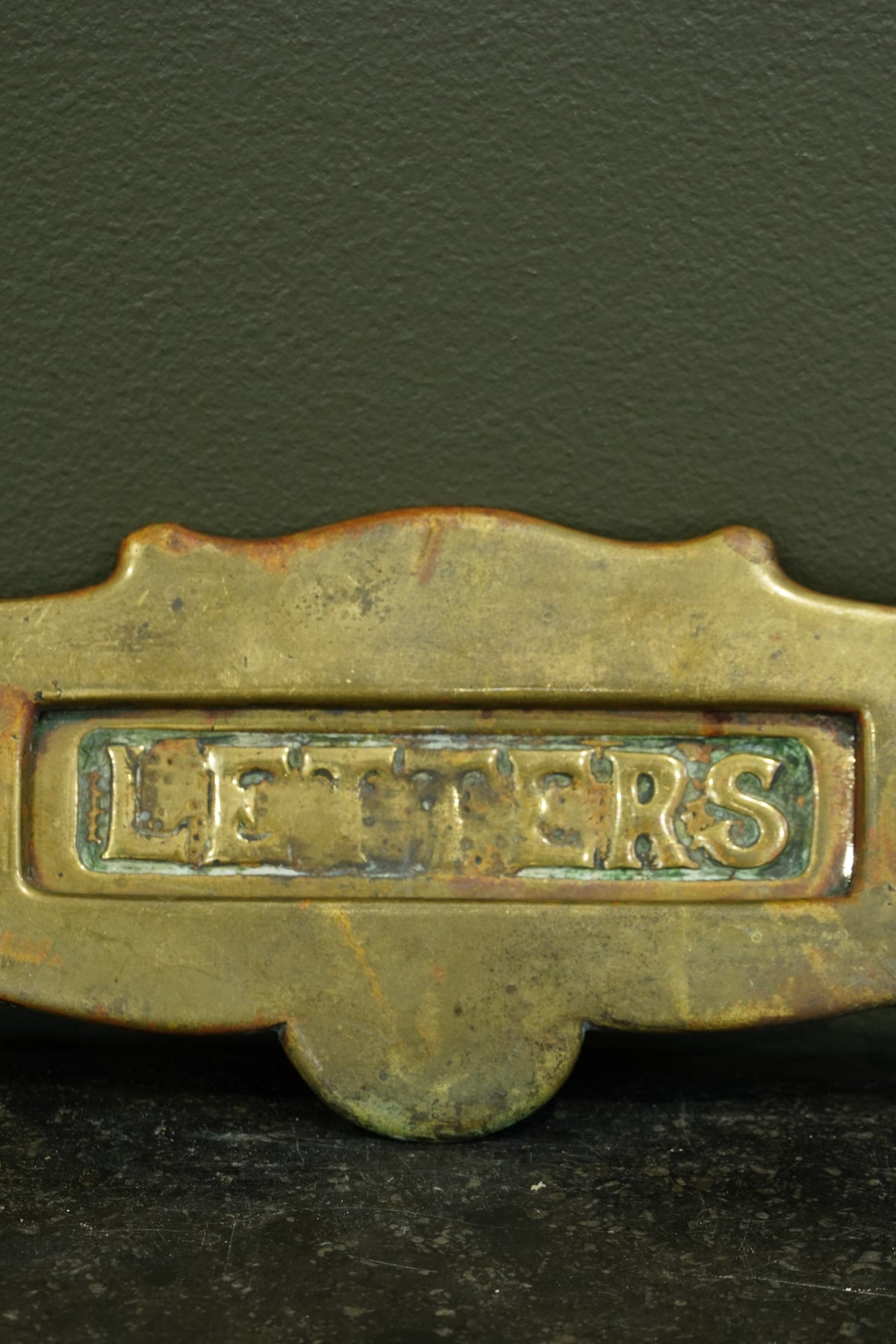 English Brass Letter Plate, Circa 1900
