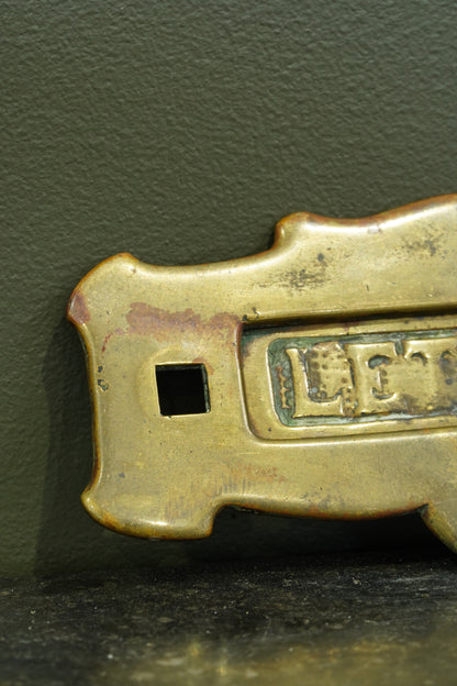 English Brass Letter Plate, Circa 1900