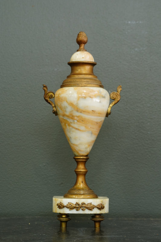 Neoclassical Alabaster and Gilt Brass Decorative Urn