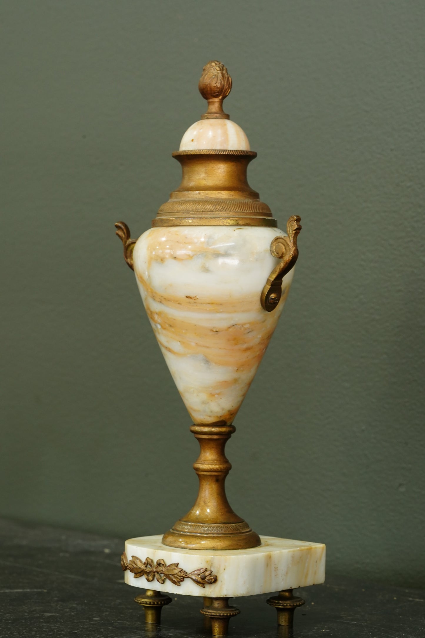 Neoclassical Alabaster and Gilt Brass Decorative Urn