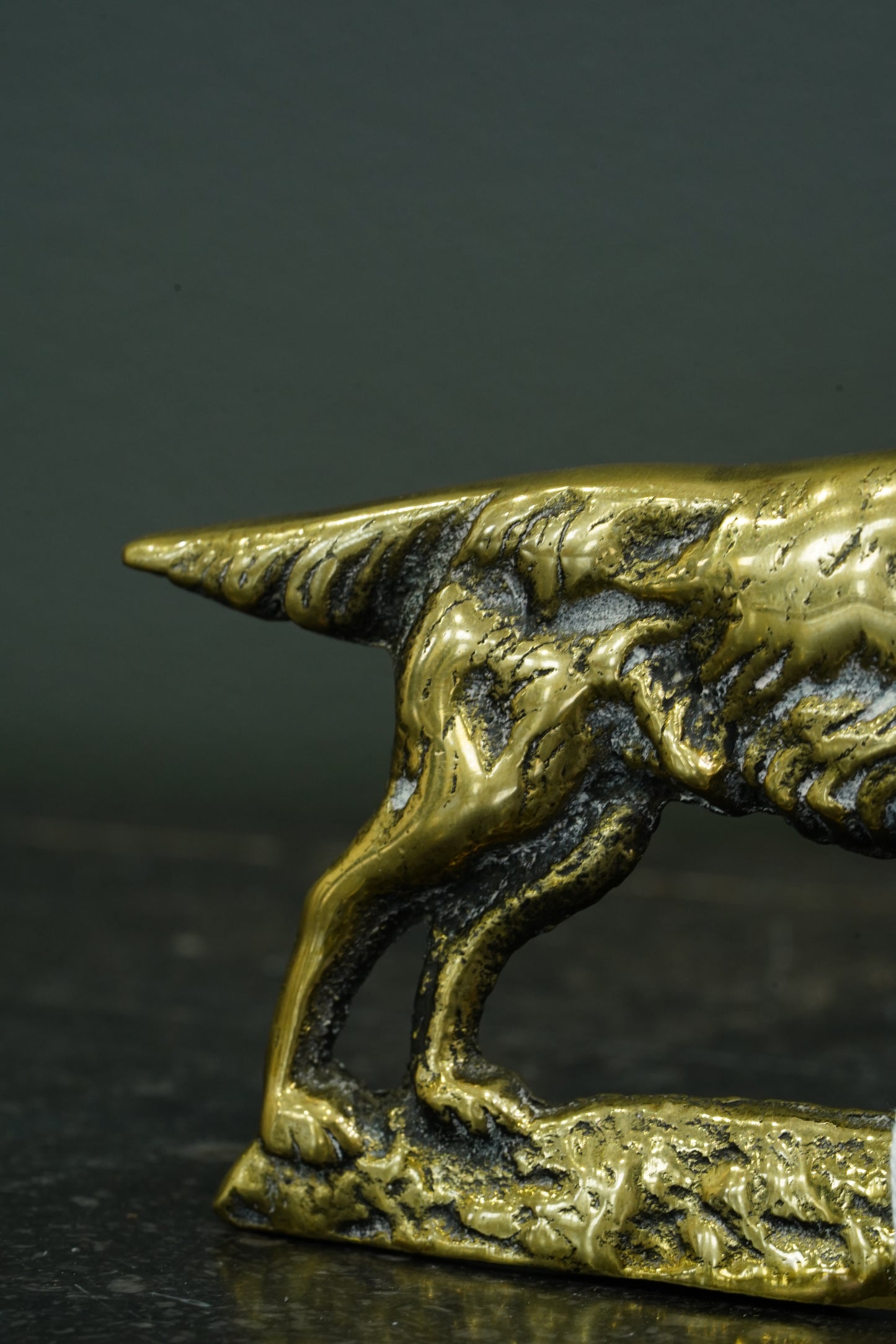 English Brass Setter Dog Figure, Early 20th Century