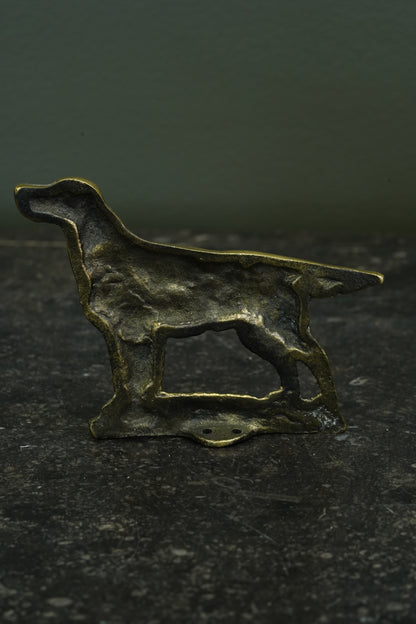 English Brass Setter Dog Figure, Early 20th Century