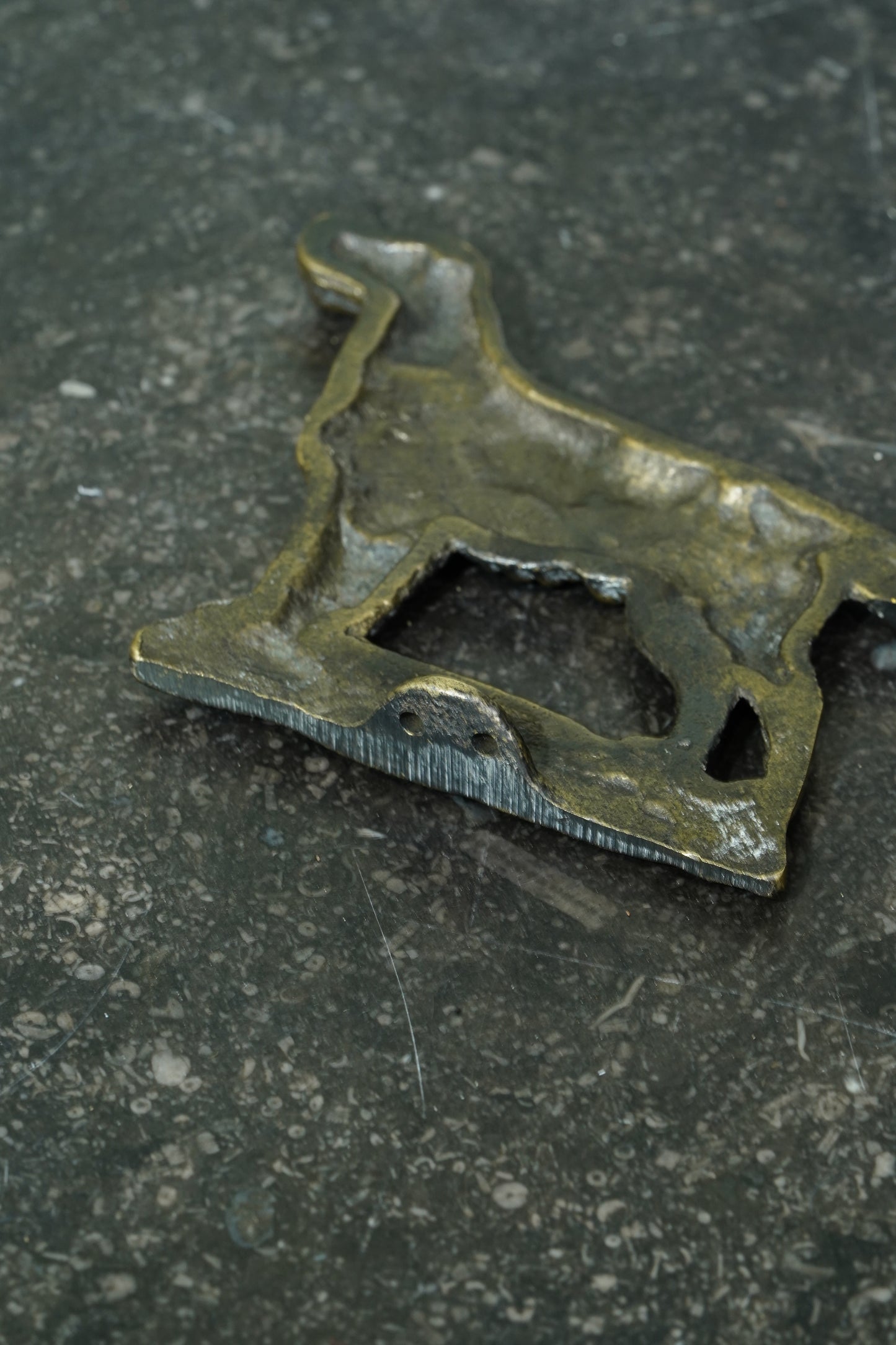 English Brass Setter Dog Figure, Early 20th Century
