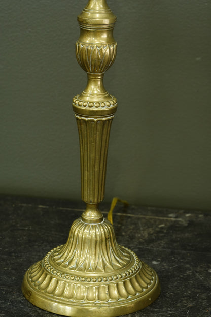 French Neoclassical Brass Candlestick Table Lamp