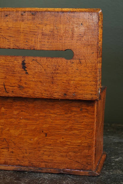 Antique English Oak Letter and Ballot Box with Window