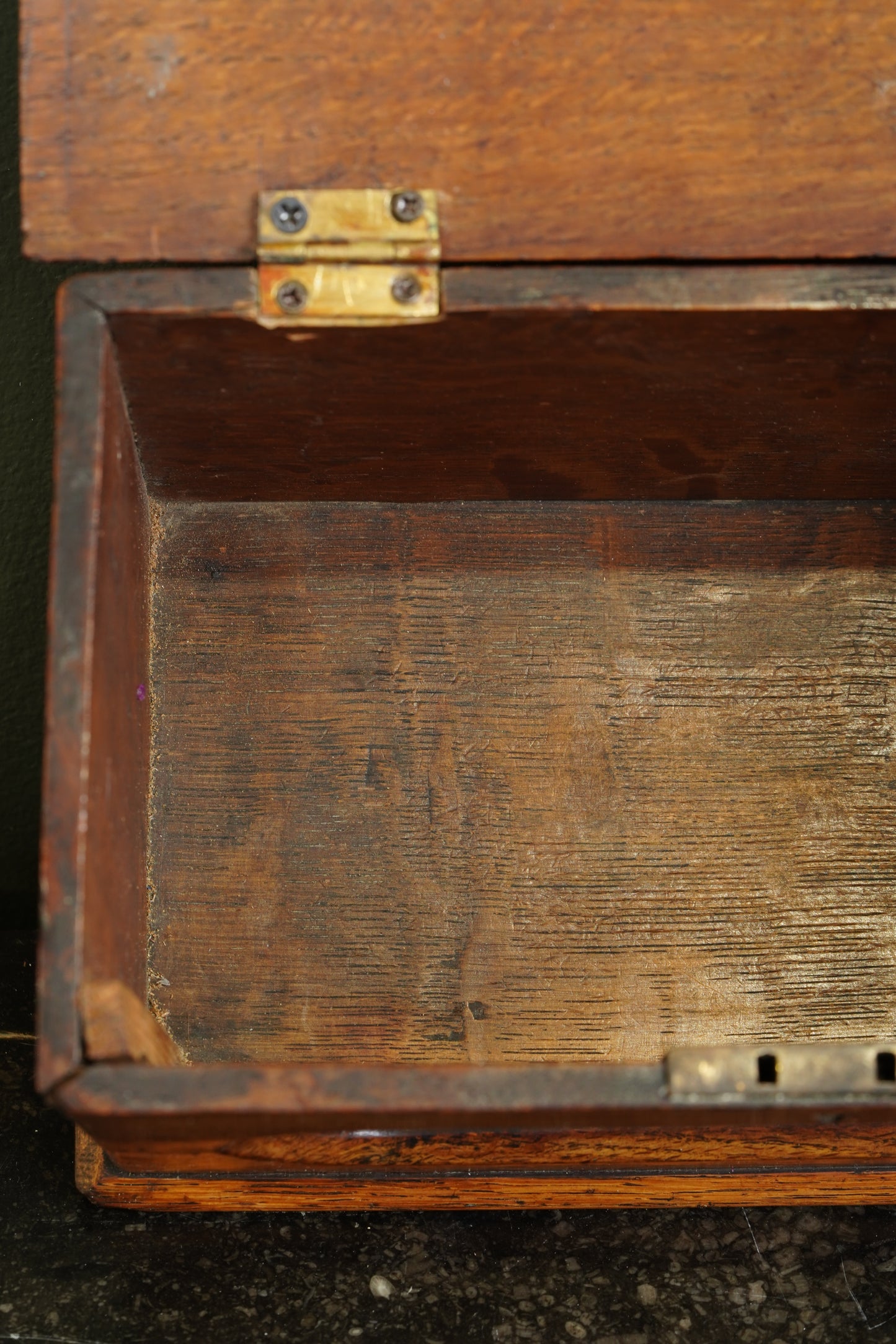 Antique English Oak Letter and Ballot Box with Window