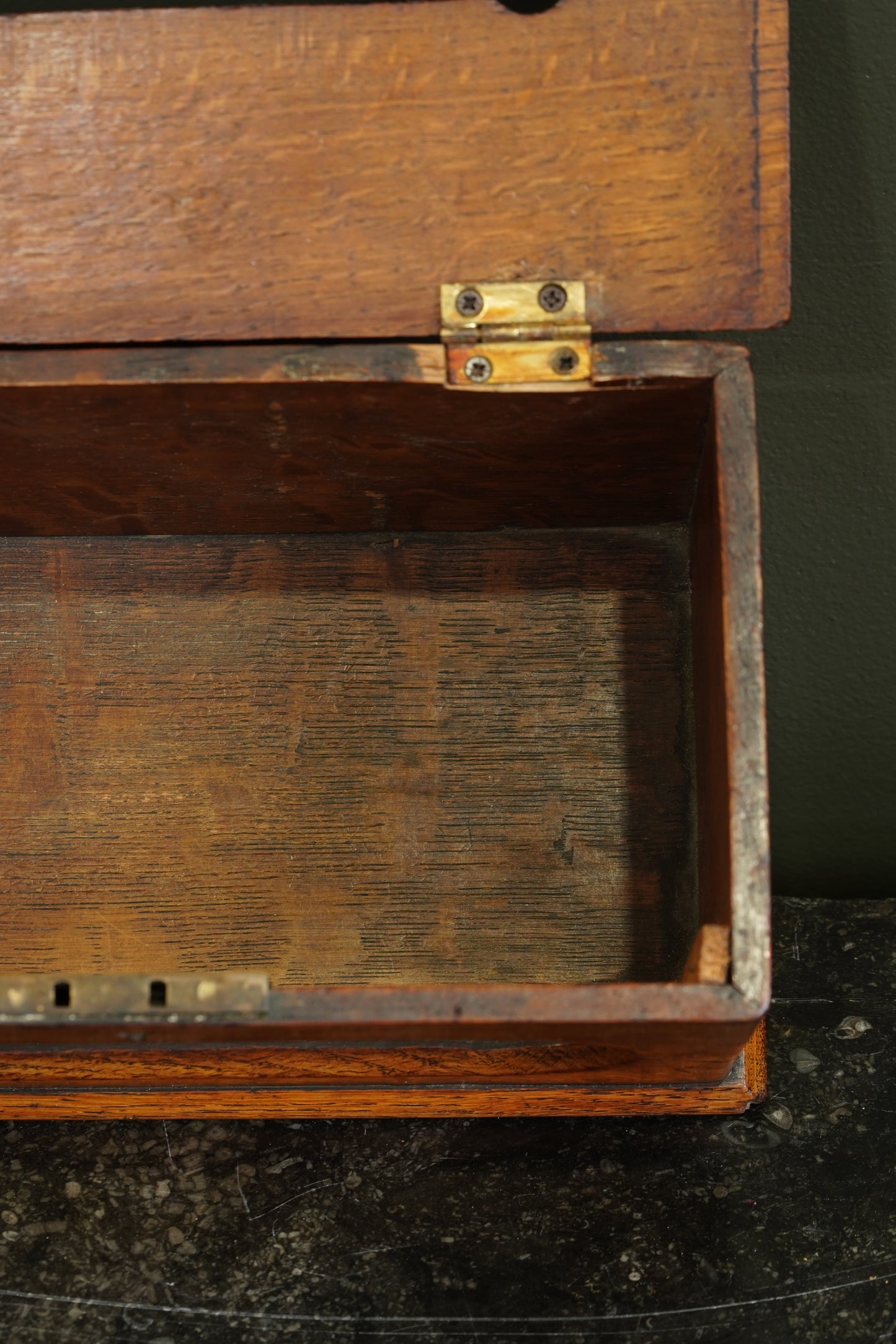 Antique English Oak Letter and Ballot Box with Window
