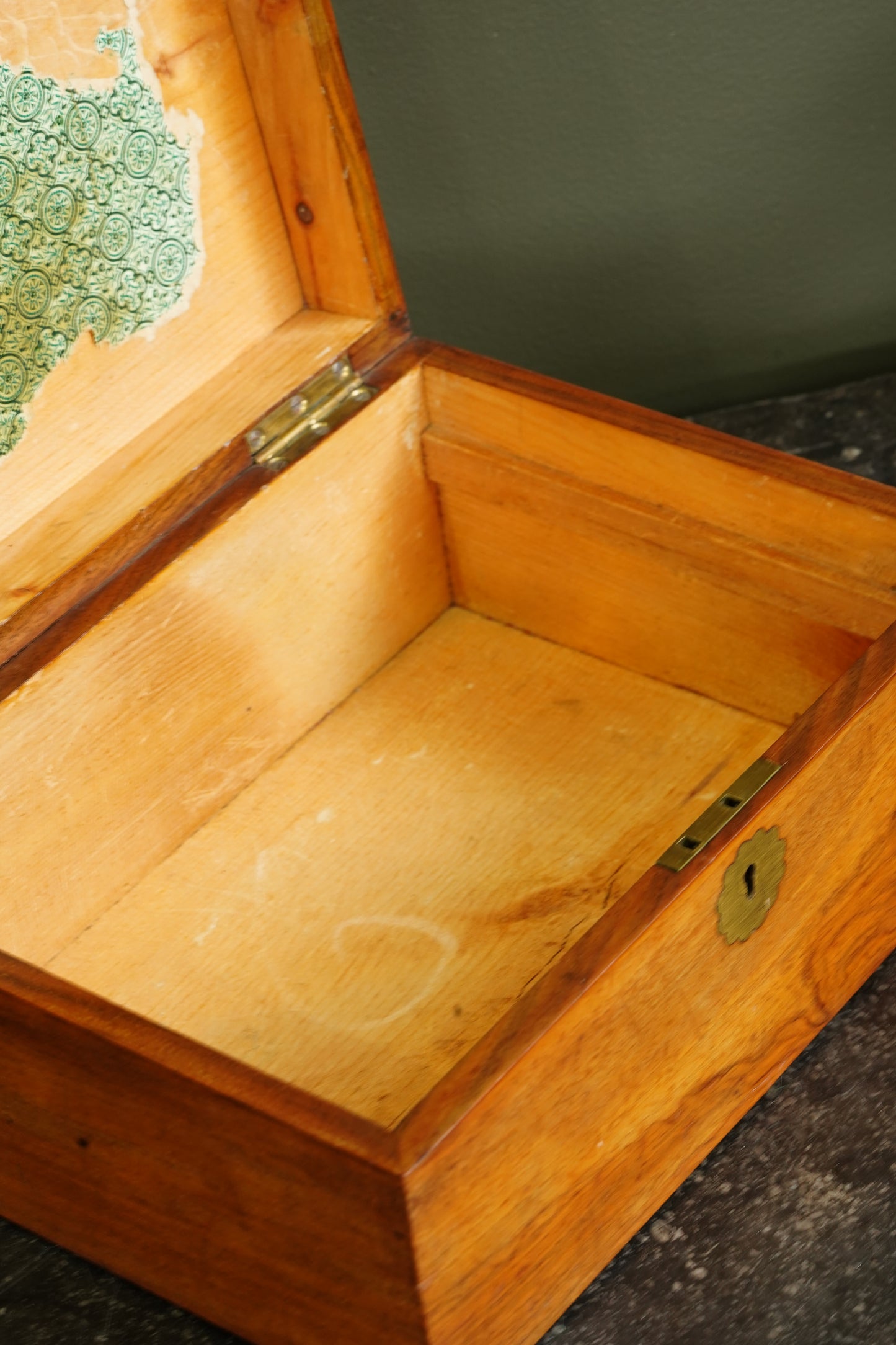 Antique Edwardian English Walnut Keepsake Box, Circa 1900
