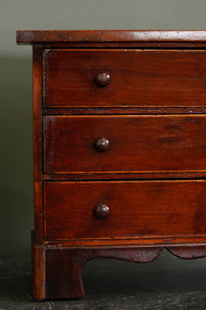 Antique English Mahogany Miniature Chest of Drawers, Circa 1830-1860