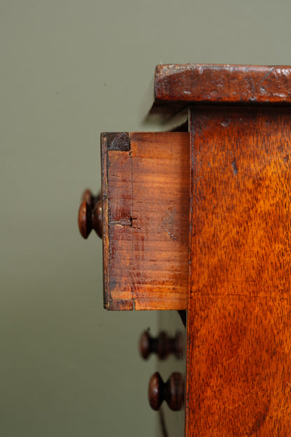 Antique English Mahogany Miniature Chest of Drawers, Circa 1830-1860