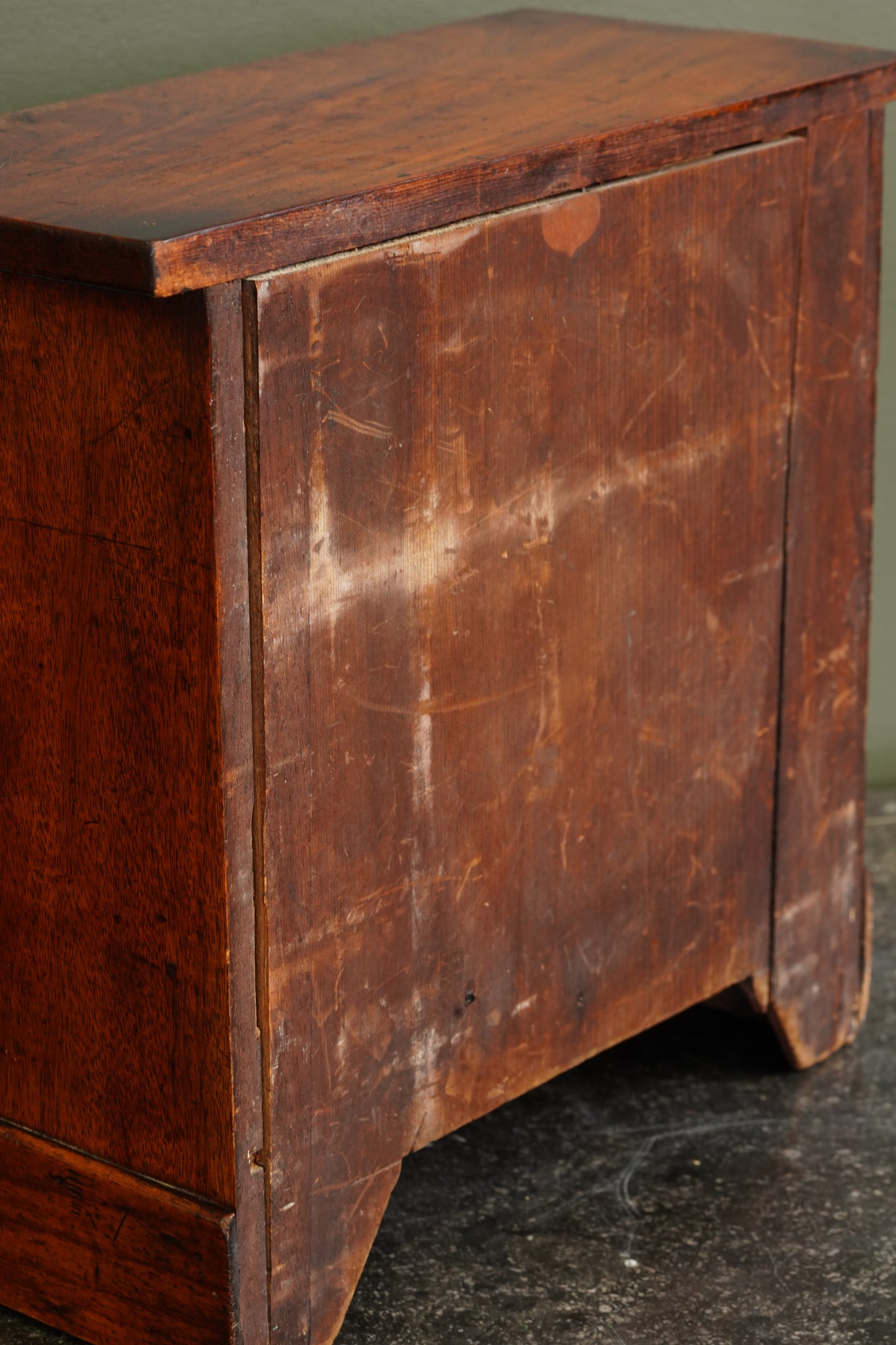 Antique English Mahogany Miniature Chest of Drawers, Circa 1830-1860
