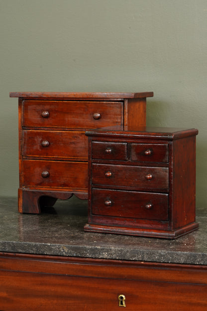 Antique English Mahogany Miniature Chest of Drawers, Circa 1830-1860