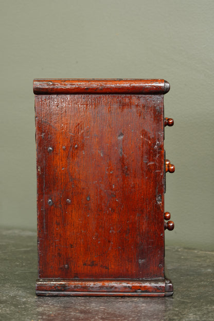 Antique English Miniature Mahogany Chest of Drawers, Ca. 1870