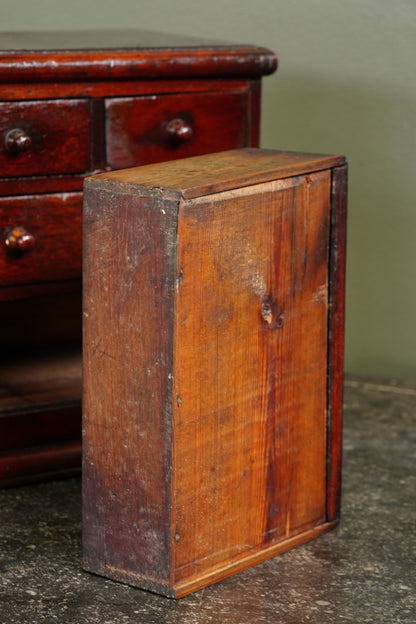 Antique English Miniature Mahogany Chest of Drawers, Ca. 1870