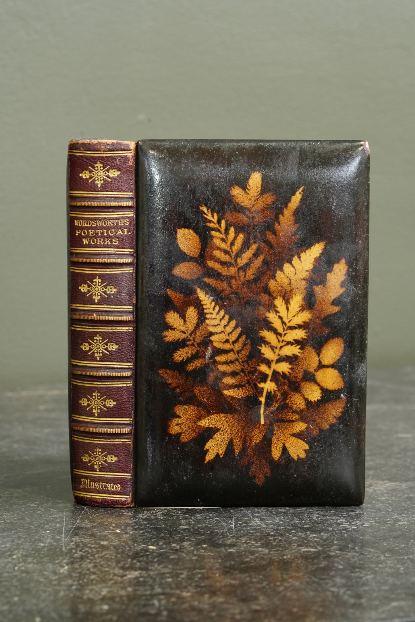 1871 Wordsworth Poetical Works Mauchline Binding Poetry Book