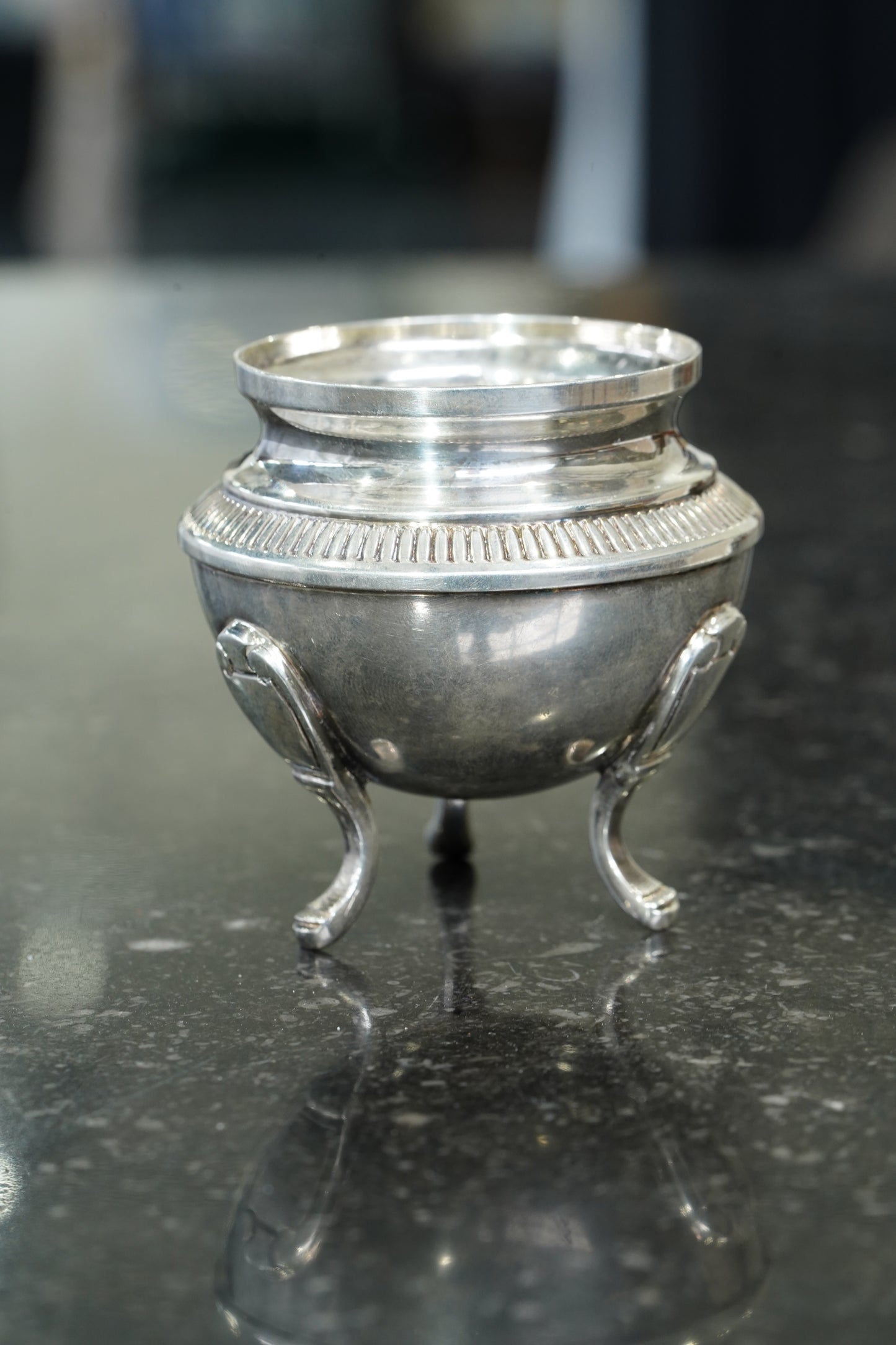 Antique English Silver Open Salt Dish, Ca. 1880