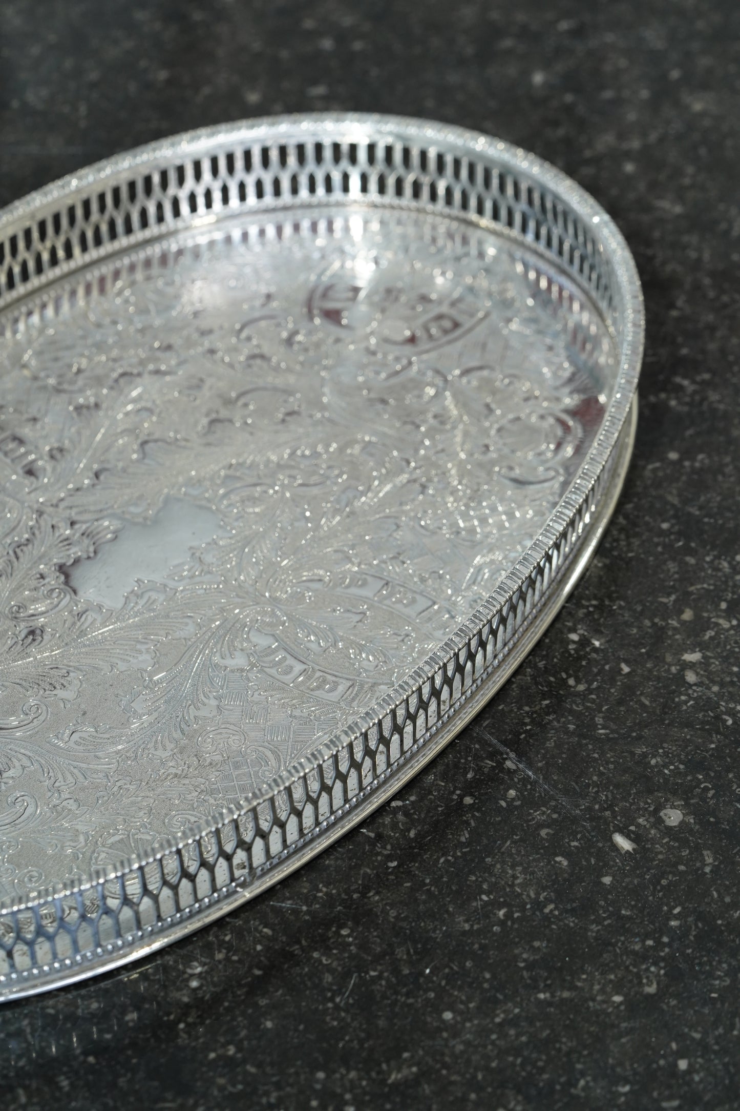 Vintage Viners Sheffield Alpha Plate Gallery Tray