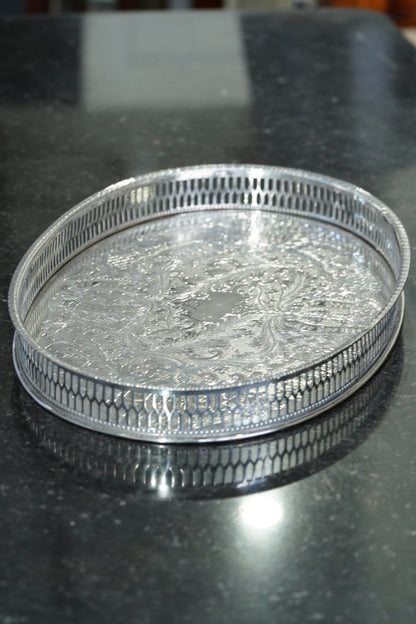 Vintage Viners Sheffield Alpha Plate Gallery Tray