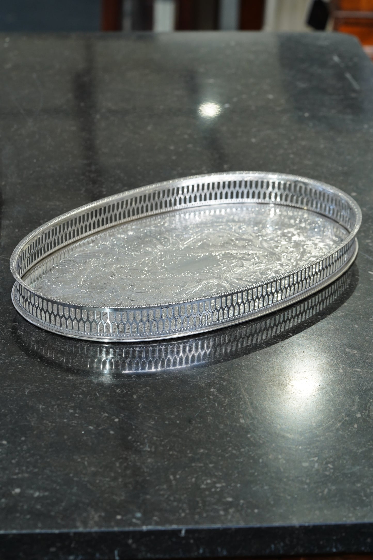 Vintage Viners Sheffield Alpha Plate Gallery Tray
