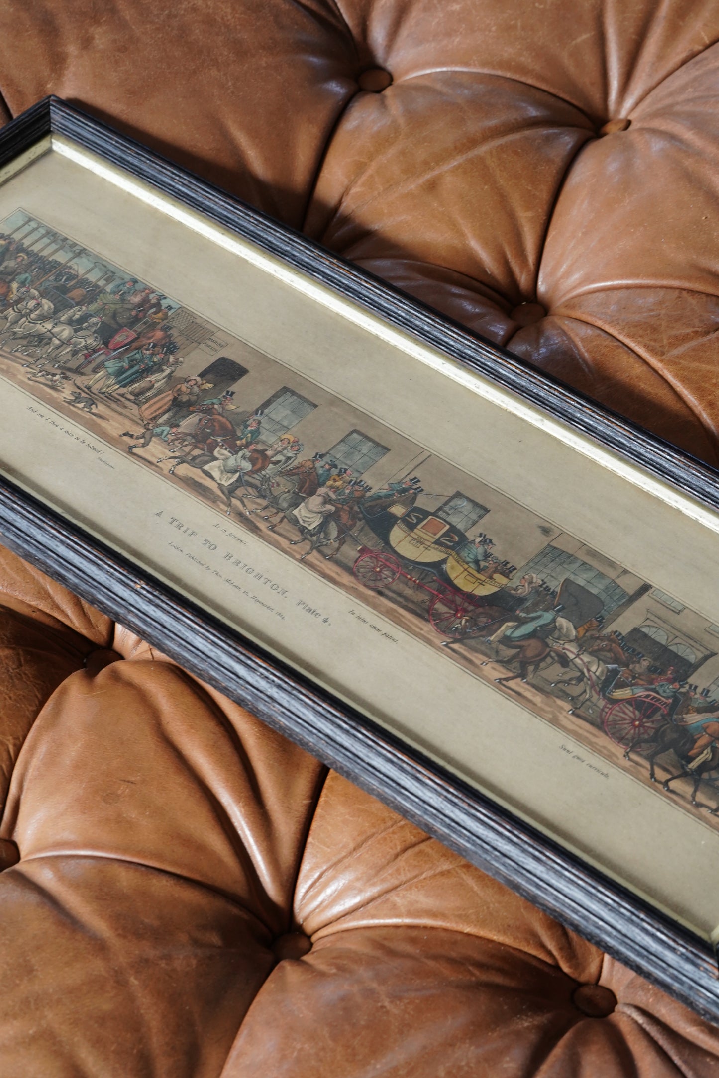Antique English Coaching Prints, A Trip to Brighton, Set of Four Engravings