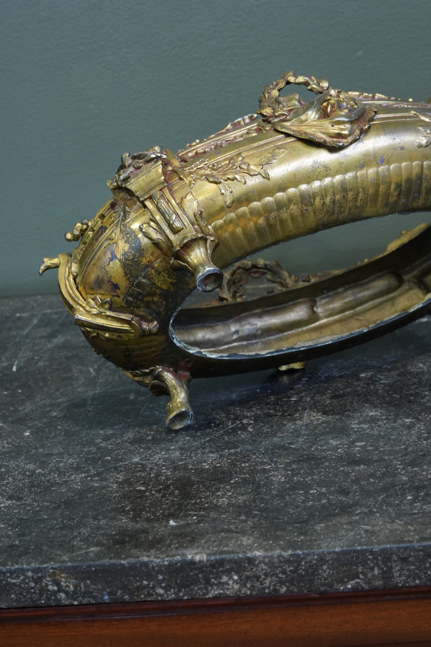 Antique French Brass Jardiniere | Centerpiece