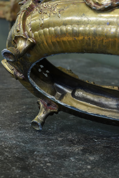 Antique French Brass Jardiniere | Centerpiece