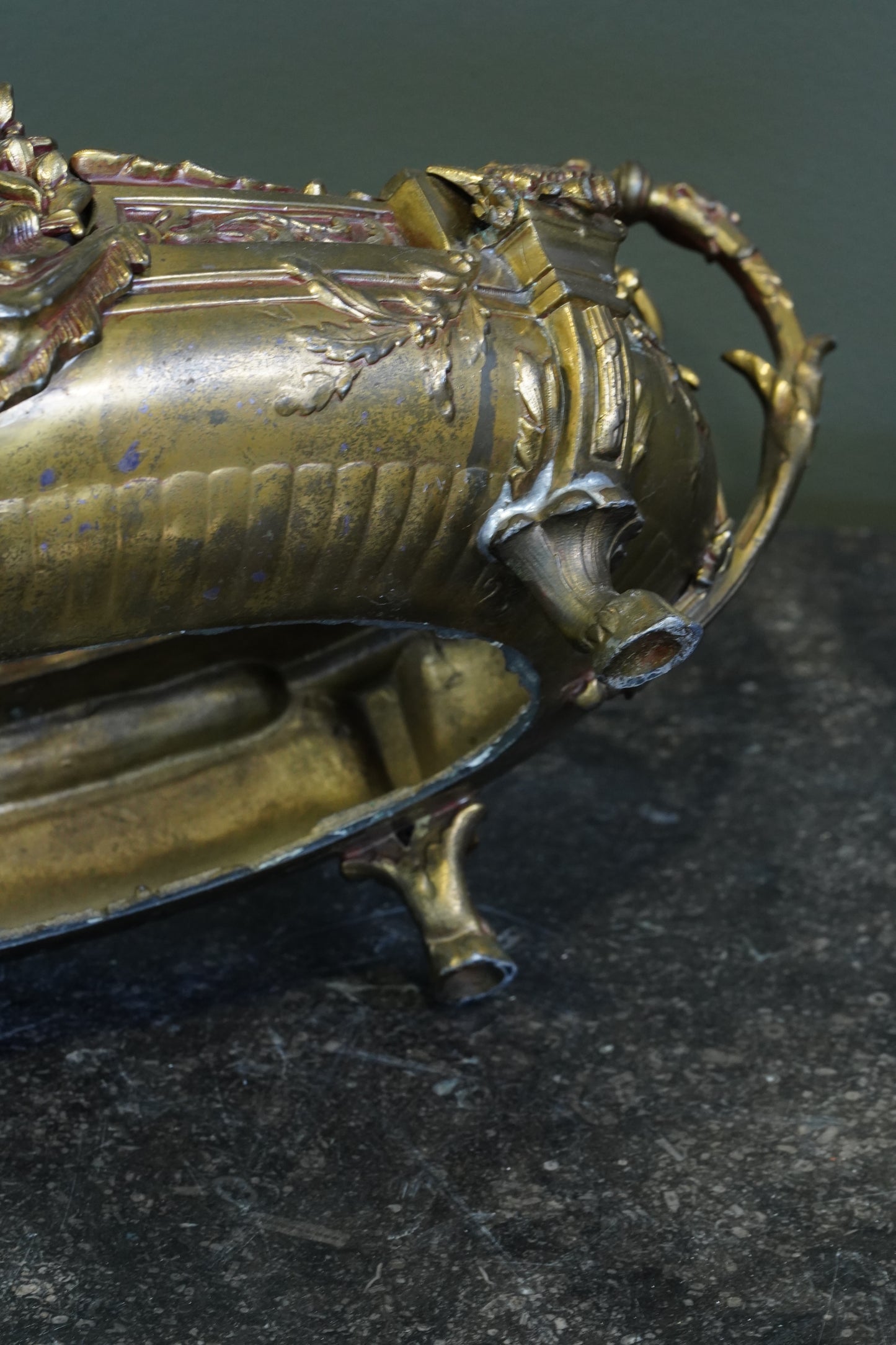 Antique French Brass Jardiniere | Centerpiece