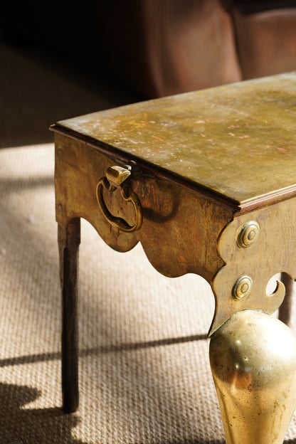 Antique English Brass Footman | Step Stool