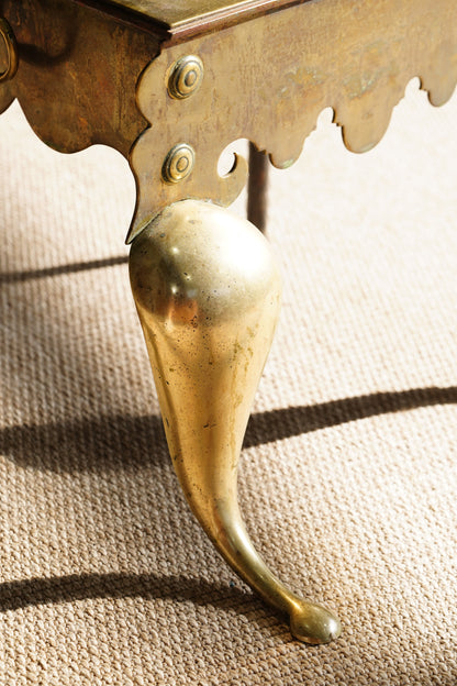 Antique English Brass Footman | Step Stool