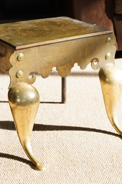 Antique English Brass Footman | Step Stool