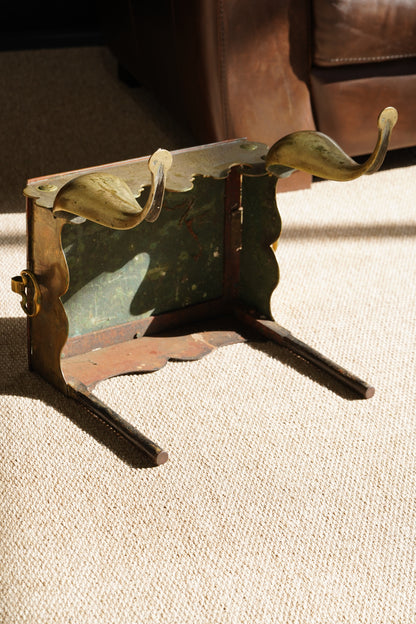 Antique English Brass Footman | Step Stool