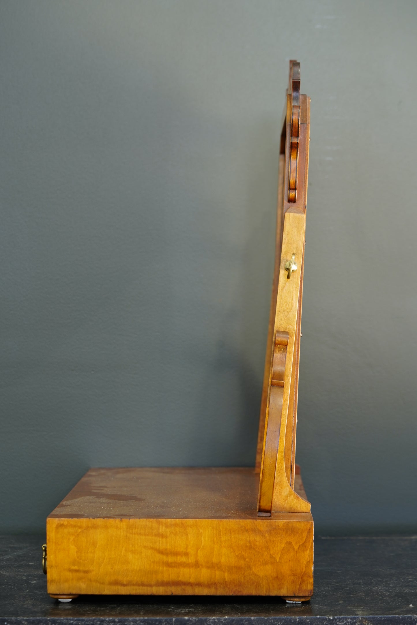 Vintage Birch Vanity Mirror with Drawer, Early 20th Century