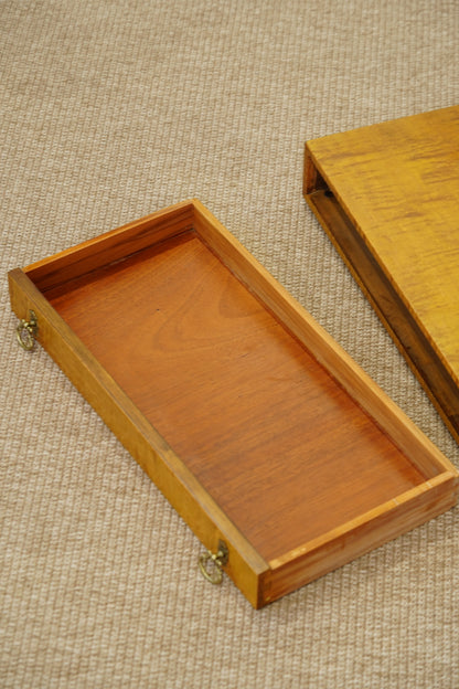 Vintage Birch Vanity Mirror with Drawer, Early 20th Century