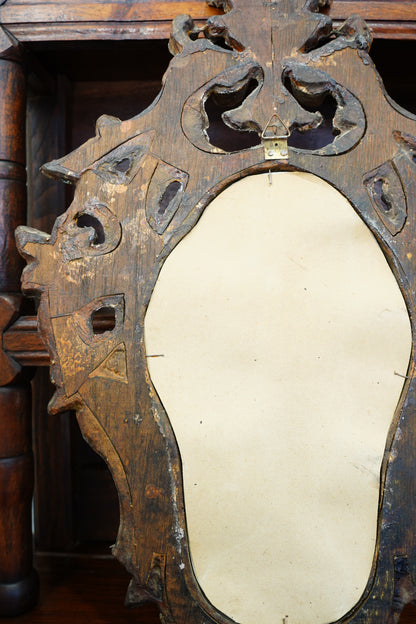 Antique Silver Gilt Wall Mirror, Italian Rococo, Teal Accents