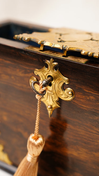 Antique Rosewood Spring Opening Stationery Box