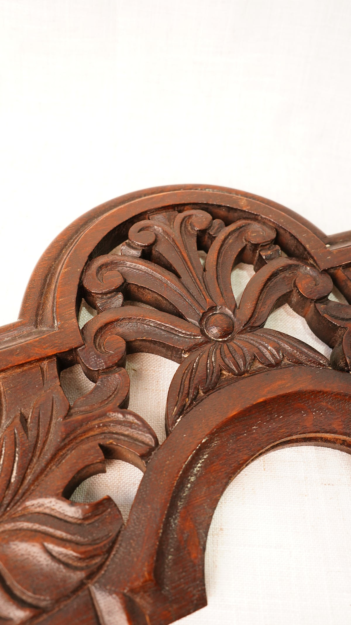 Antique English Carved Oak Pediment Crest Fragment, Circa 1880