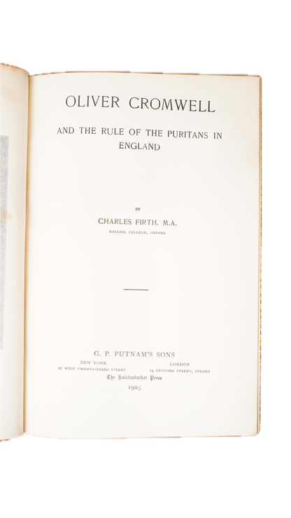 Oliver Cromwell by Charles Firth, Winchester College Prize Binding, 1905