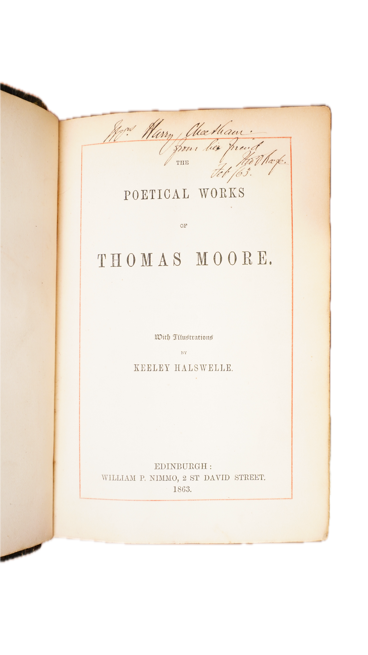 Thomas Moore Poetical Works 1863 Leather Gilt Edges