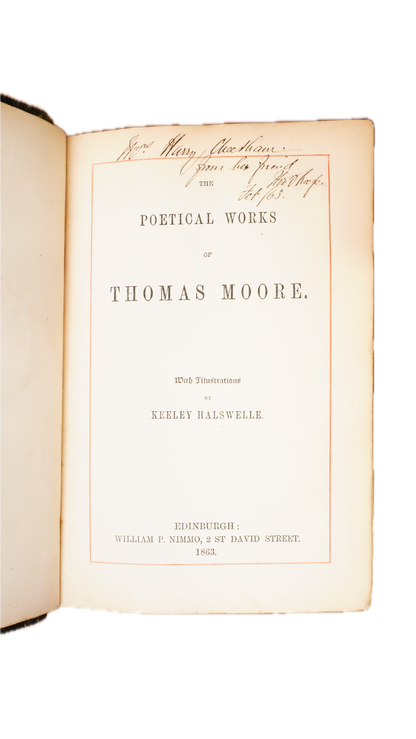 Thomas Moore Poetical Works 1863 Leather Gilt Edges
