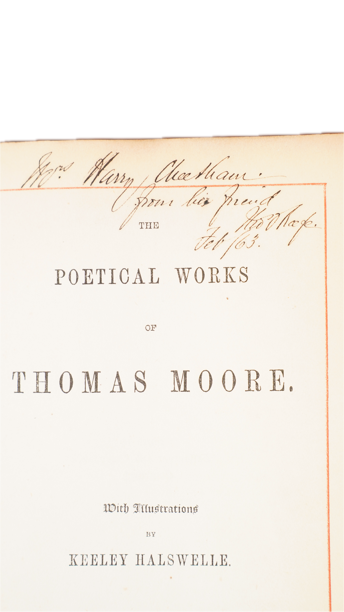 Thomas Moore Poetical Works 1863 Leather Gilt Edges
