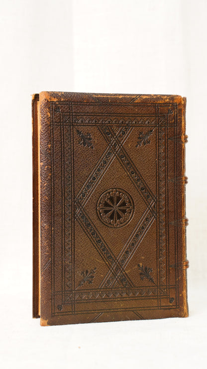 Leila Siege of Granada Bulwer 1850 Antique Leather Book, Gauffered Pages