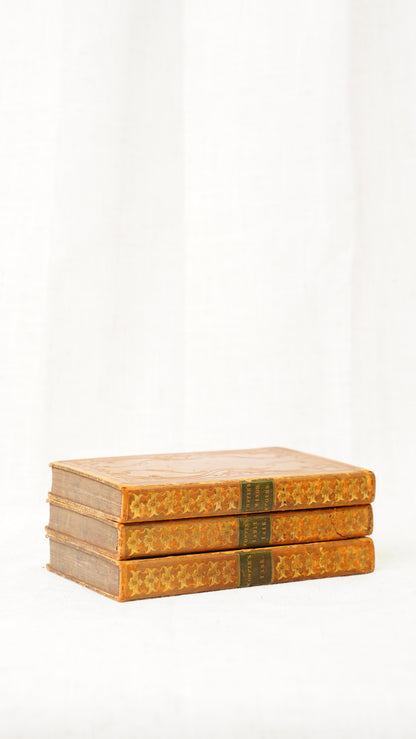 William Cowper Poems 3 Volumes John Sharpe 1825 Antique Calf Set