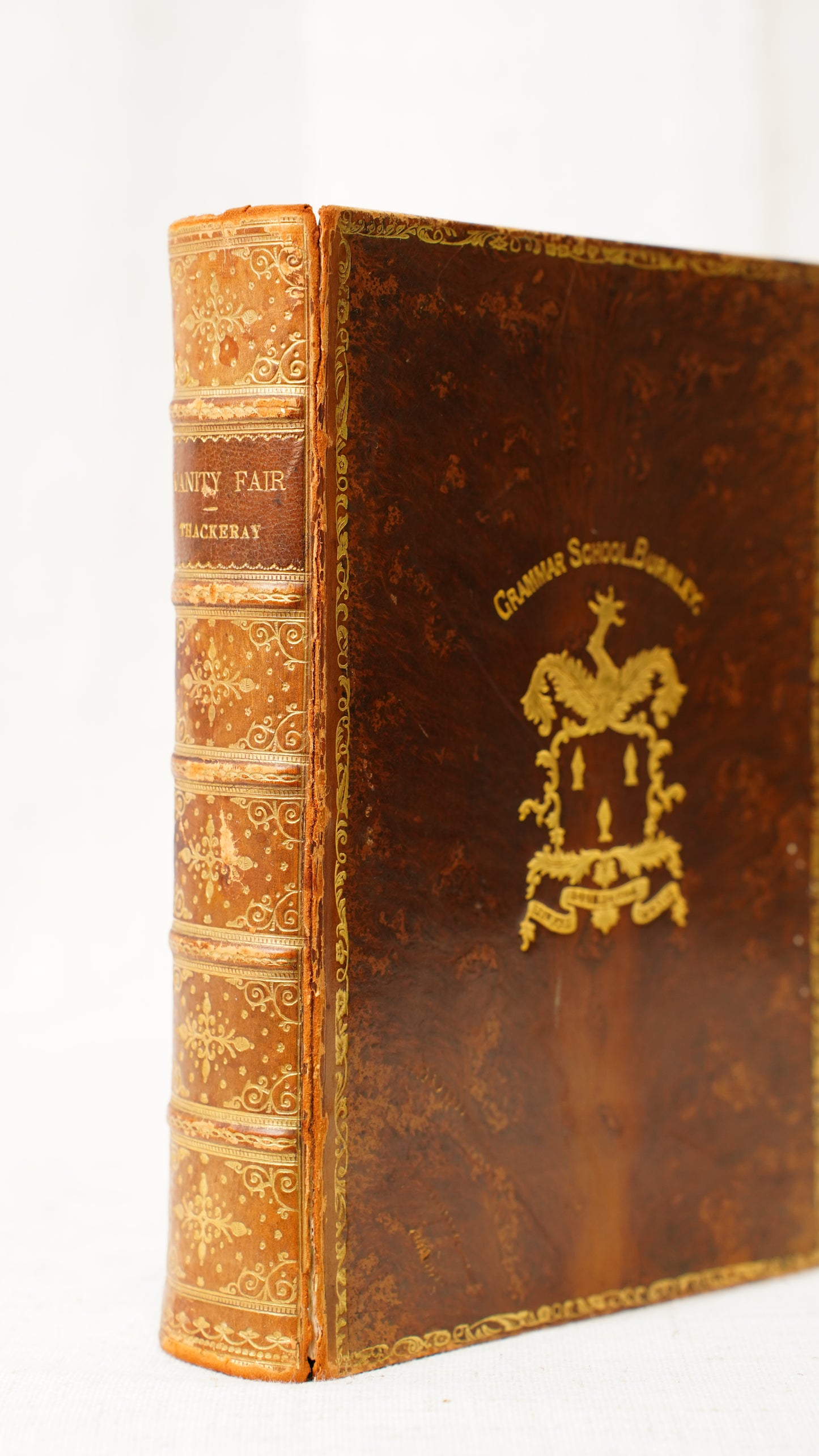 Thackeray Vanity Fair 1904 Smith Elder Antique Leather Prize Binding