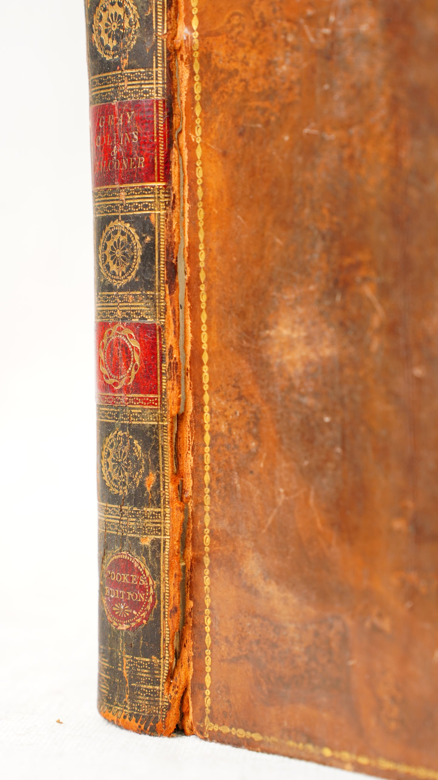 Antique Gray Collins and Falconer Poetical Works Cooke's Edition 1790s Leather Book