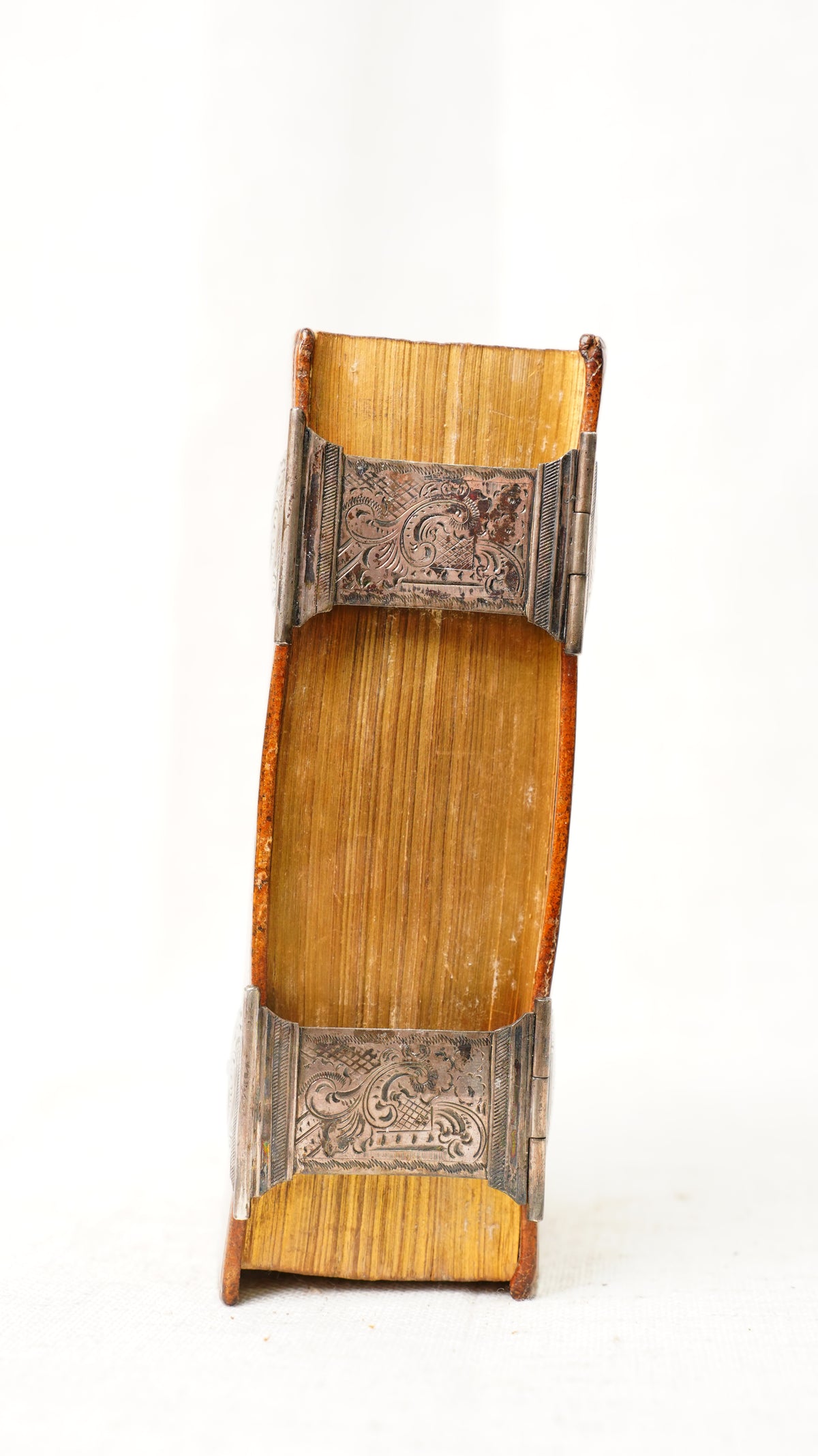 Antique Dutch New Testament 1851 Silver Clasps Leather Binding Book