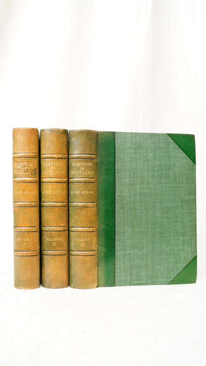 Antique Hume Brown History of Scotland 1909 Three Volume Set