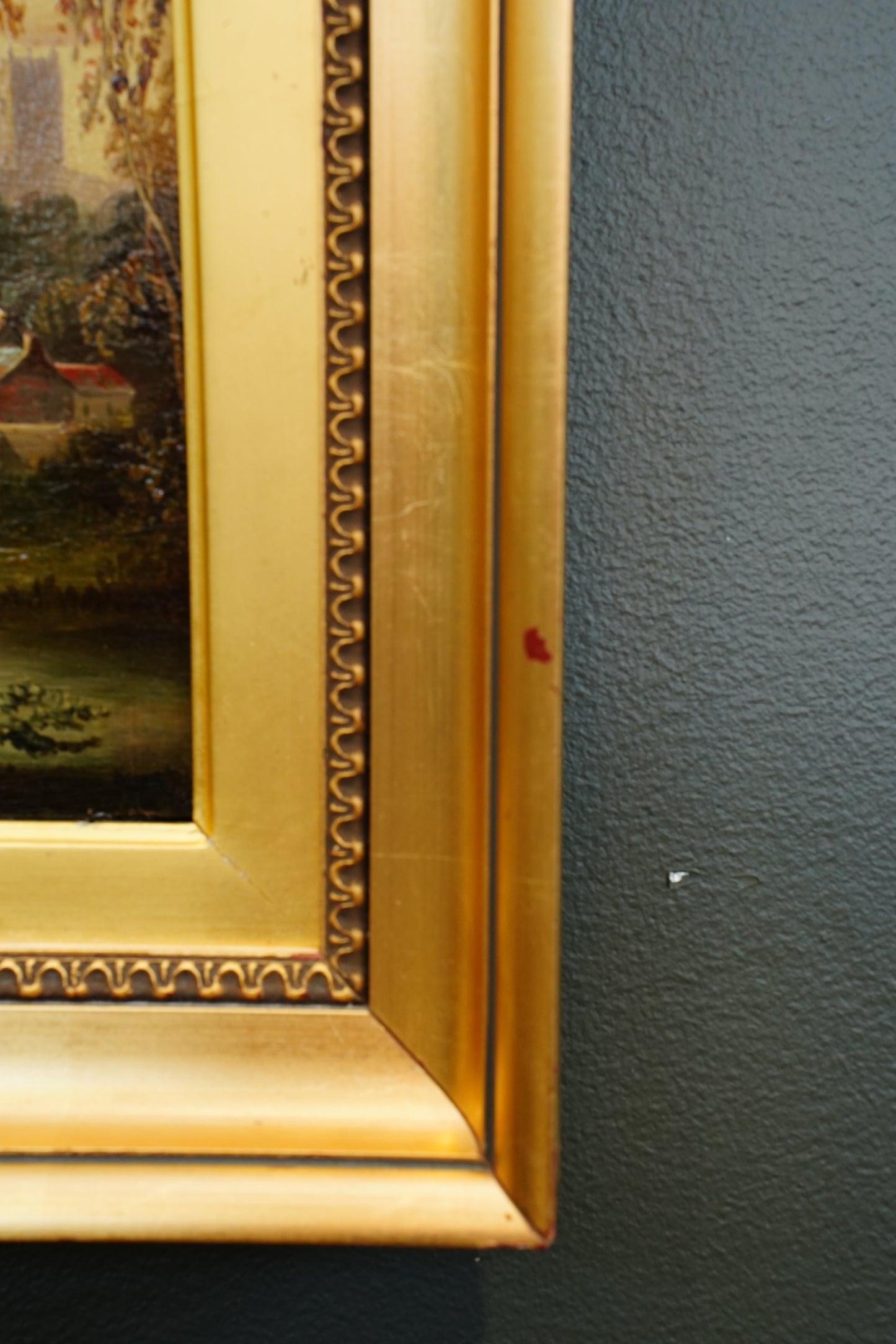 *RESERVED FOR SUZETTE* Antique Victorian Oil on Panel, Alnwick Castle, Attributed to John Barker
