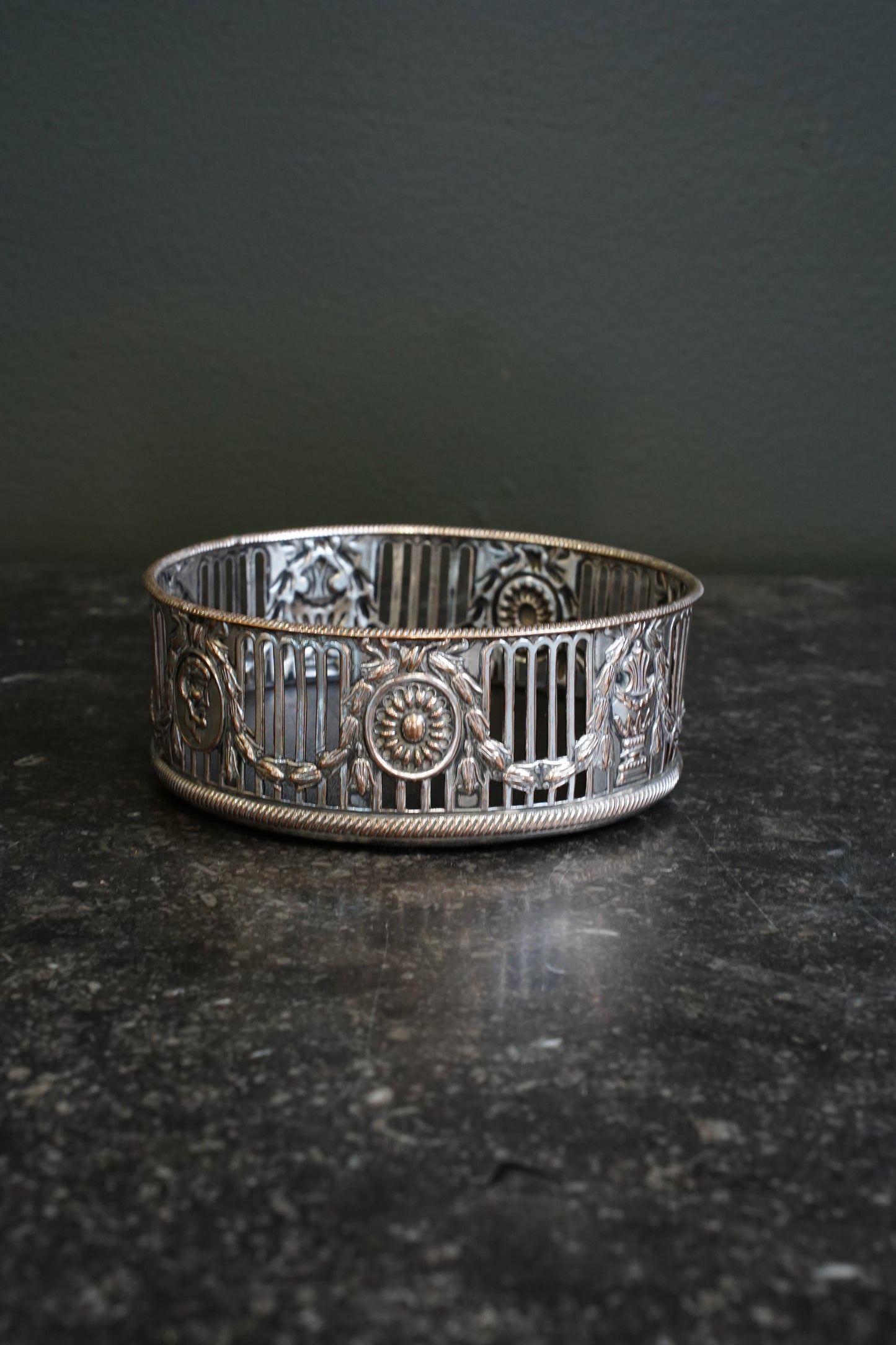 Antique English Silverplate Wine Coaster